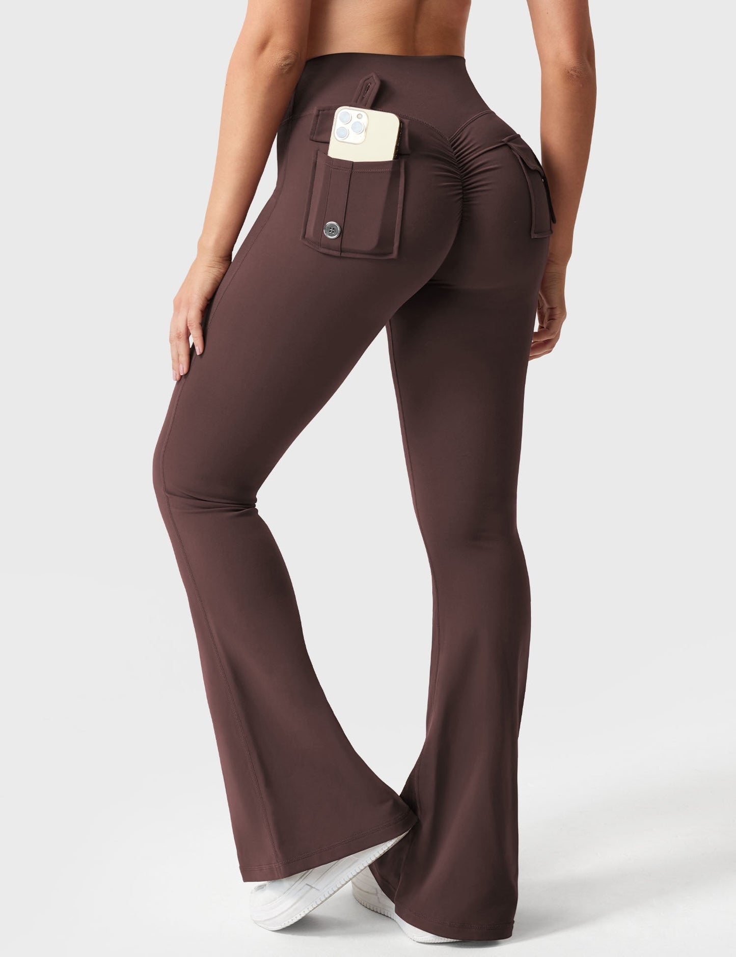 Aura Brittany Flared Leggings with Pockets